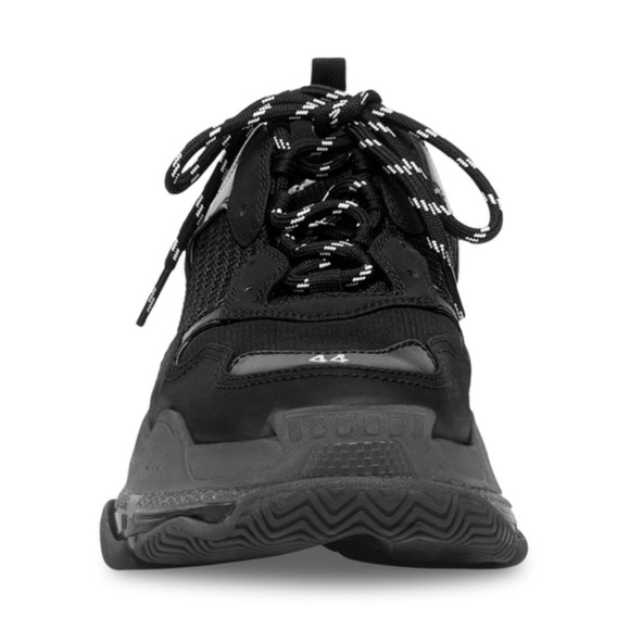 BALENCIAGA MEN'S TRIPLE S CLEAR SOLE SNEAKER IN BLACK - Picture 7 of 8
